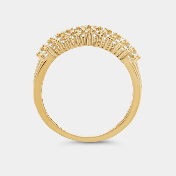 1 Carat Lab-Grown Diamond Five-Row Domed V-Prong-Set Anniversary Band — GILDED New York