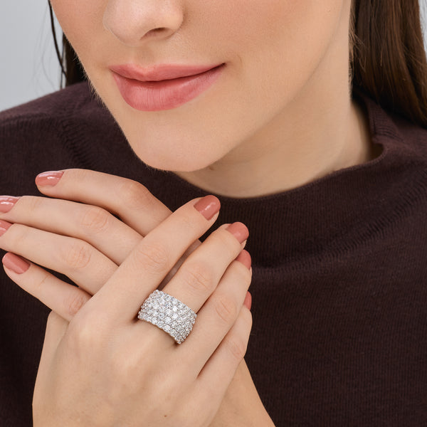 5 Carat Lab-Grown Diamond Five-Row Domed Prong-Set Anniversary Band — GILDED New York