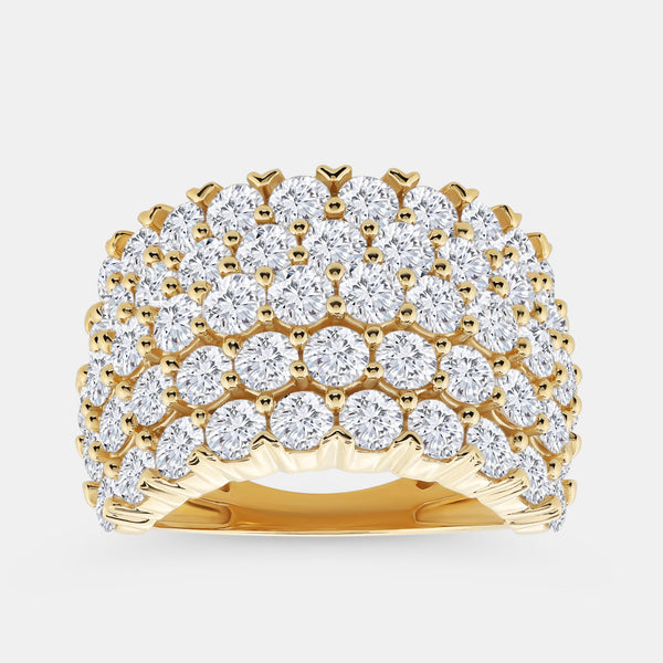 5 Carat Lab-Grown Diamond Five-Row Domed Prong-Set Anniversary Band — GILDED New York