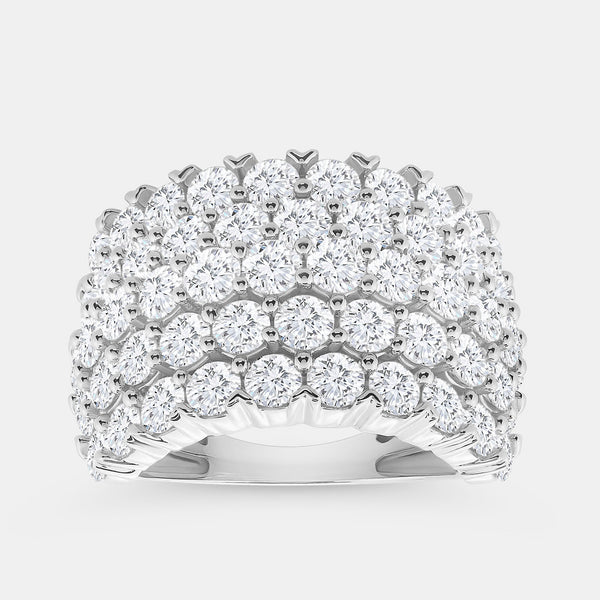 5 Carat Lab-Grown Diamond Five-Row Domed Prong-Set Anniversary Band — GILDED New York