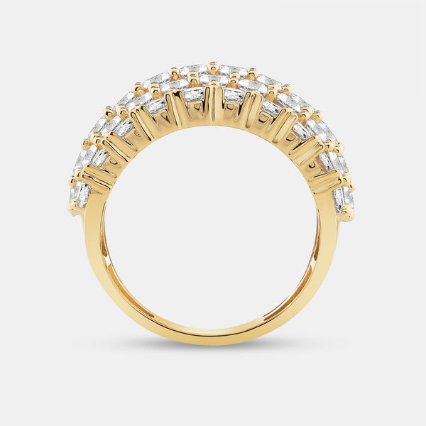 5 Carat Lab-Grown Diamond Five-Row Domed Prong-Set Anniversary Band — GILDED New York