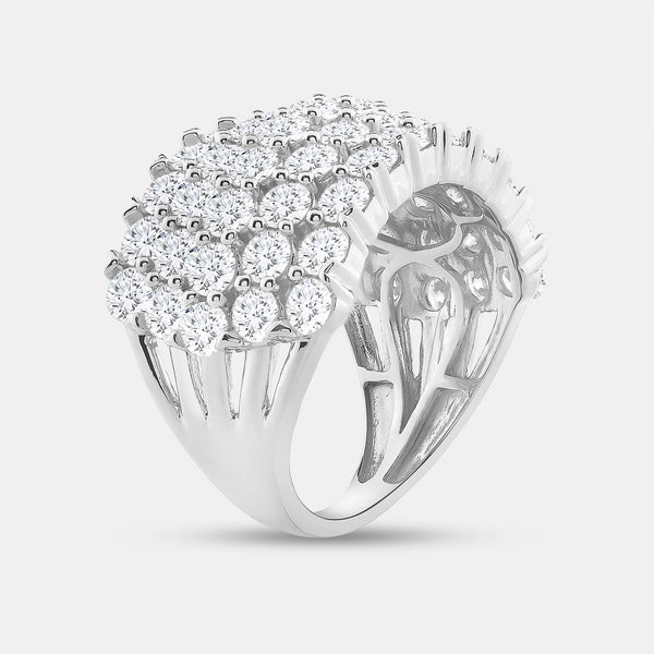 5 Carat Lab-Grown Diamond Five-Row Domed Prong-Set Anniversary Band — GILDED New York