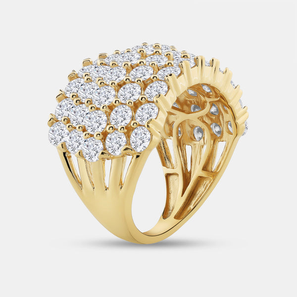 5 Carat Lab-Grown Diamond Five-Row Domed Prong-Set Anniversary Band — GILDED New York