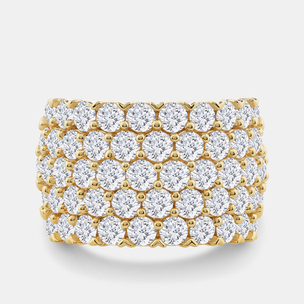 5 Carat Lab-Grown Diamond Five-Row Domed Prong-Set Anniversary Band — GILDED New York