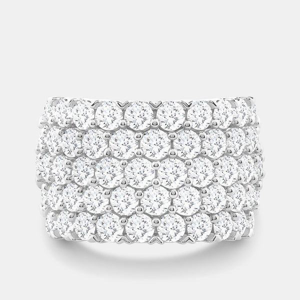 5 Carat Lab-Grown Diamond Five-Row Domed Prong-Set Anniversary Band — GILDED New York