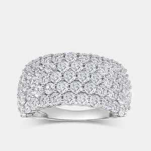 Gilded 3 Carat Lab-Grown Diamond Five-Row Honeycomb-Setting Anniversary Band