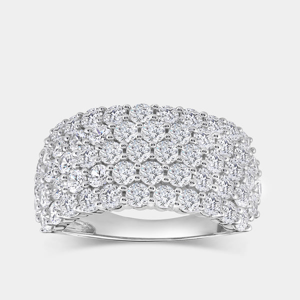 3 Carat Lab-Grown Diamond Five-Row Honeycomb-Setting Anniversary Band — GILDED New York