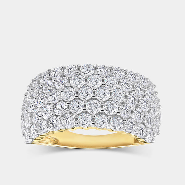 3 Carat Lab-Grown Diamond Five-Row Honeycomb-Setting Anniversary Band — GILDED New York