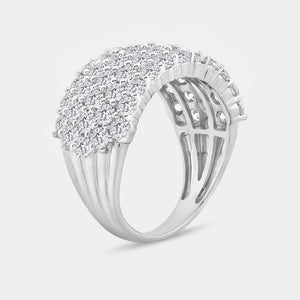 Gilded 3 Carat Lab-Grown Diamond Five-Row Honeycomb-Setting Anniversary Band