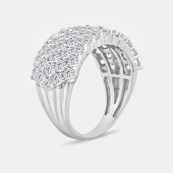3 Carat Lab-Grown Diamond Five-Row Honeycomb-Setting Anniversary Band — GILDED New York