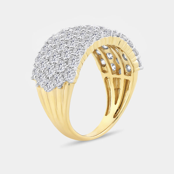 3 Carat Lab-Grown Diamond Five-Row Honeycomb-Setting Anniversary Band — GILDED New York