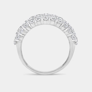 Gilded 3 Carat Lab-Grown Diamond Five-Row Honeycomb-Setting Anniversary Band