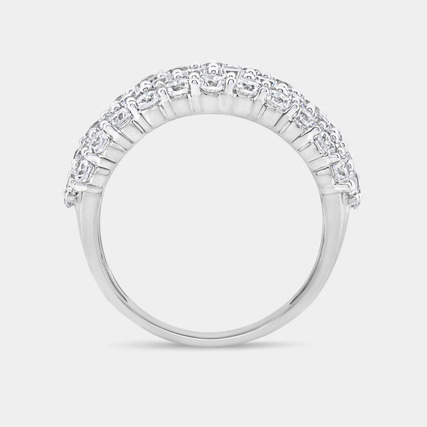 3 Carat Lab-Grown Diamond Five-Row Honeycomb-Setting Anniversary Band — GILDED New York