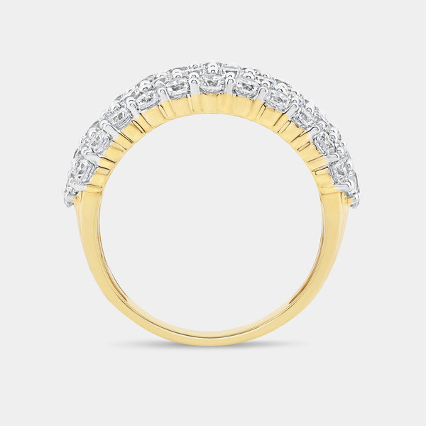 3 Carat Lab-Grown Diamond Five-Row Honeycomb-Setting Anniversary Band — GILDED New York
