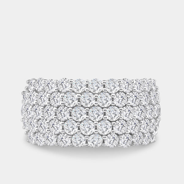 3 Carat Lab-Grown Diamond Five-Row Honeycomb-Setting Anniversary Band — GILDED New York