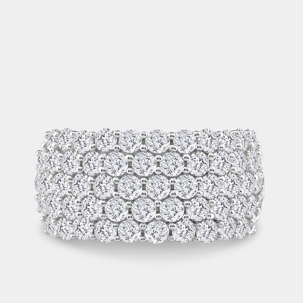 3 Carat Lab-Grown Diamond Five-Row Honeycomb-Setting Anniversary Band — GILDED New York