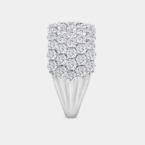 Gilded 3 Carat Lab-Grown Diamond Five-Row Honeycomb-Setting Anniversary Band