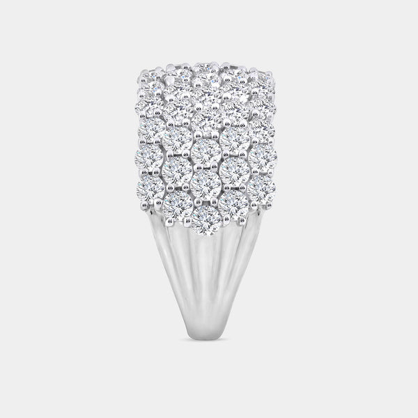 3 Carat Lab-Grown Diamond Five-Row Honeycomb-Setting Anniversary Band — GILDED New York