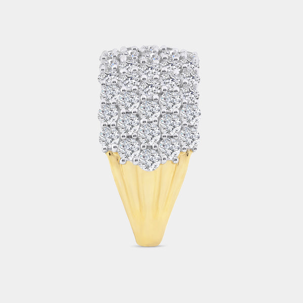 3 Carat Lab-Grown Diamond Five-Row Honeycomb-Setting Anniversary Band — GILDED New York