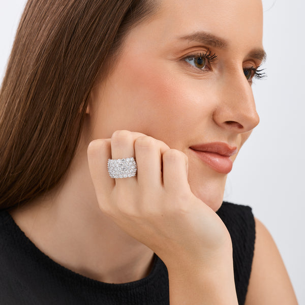 5 Carat Lab-Grown Diamond Five Row Domed Prong-Set Anniversary Band — GILDED New York