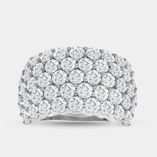 5 Carat Lab-Grown Diamond Five Row Domed Prong-Set Anniversary Band — GILDED New York
