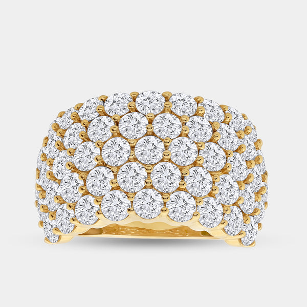 5 Carat Lab-Grown Diamond Five Row Domed Prong-Set Anniversary Band — GILDED New York