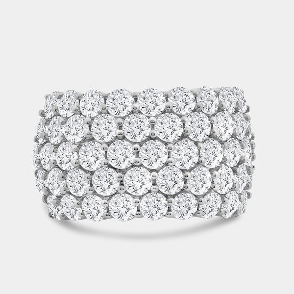 5 Carat Lab-Grown Diamond Five Row Domed Prong-Set Anniversary Band — GILDED New York