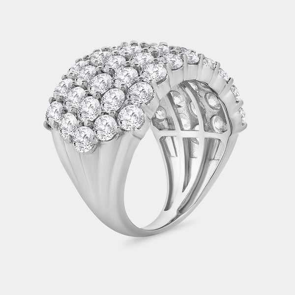 5 Carat Lab-Grown Diamond Five Row Domed Prong-Set Anniversary Band — GILDED New York