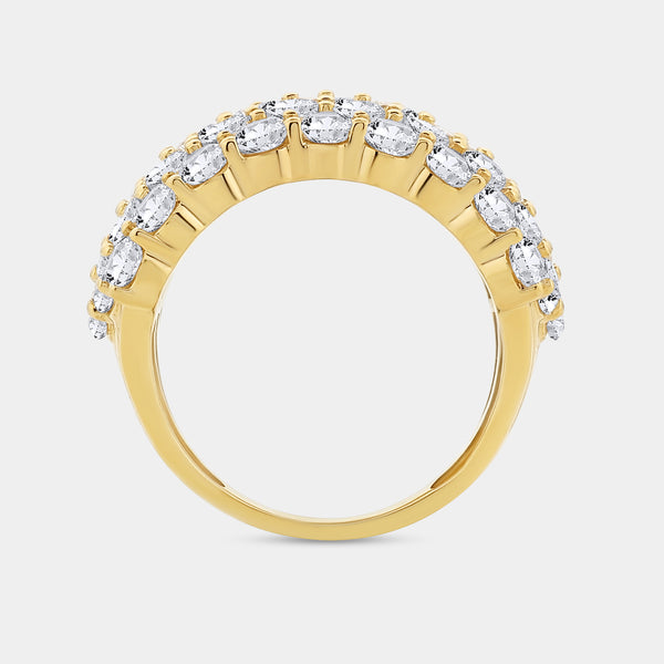 5 Carat Lab-Grown Diamond Five Row Domed Prong-Set Anniversary Band — GILDED New York