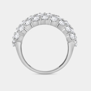 Gilded 5 Carat Lab-Grown Diamond Five Row Domed Prong-Set Anniversary Band