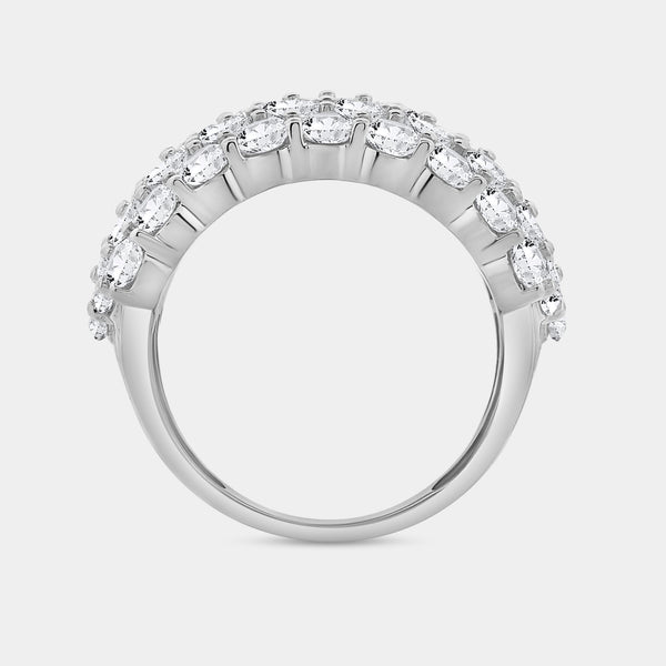 5 Carat Lab-Grown Diamond Five Row Domed Prong-Set Anniversary Band — GILDED New York