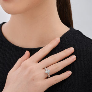 Gilded 3/4 Carat Lab-Grown Diamond Marquise-Shaped Halo Engagement Ring with a Braided Shank