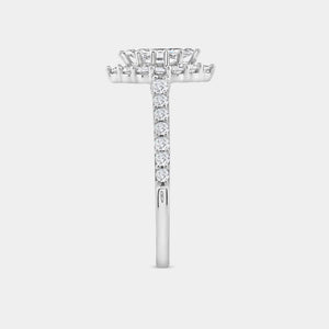 Gilded 1 Carat Lab-Grown Diamond Marquise-Shaped Halo Engagement Ring with a Classic Shank