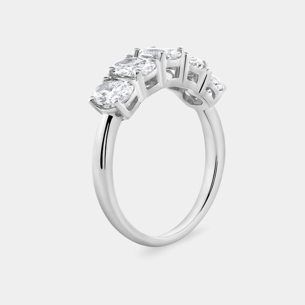 1 and 7/8 Carat Lab-Grown Diamond Oval-Shaped Five-Stone Ring — GILDED New York