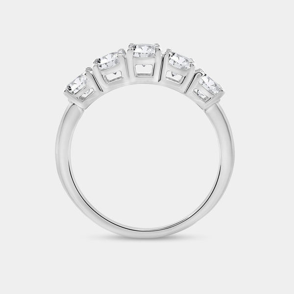 1 and 7/8 Carat Lab-Grown Diamond Oval-Shaped Five-Stone Ring — GILDED New York