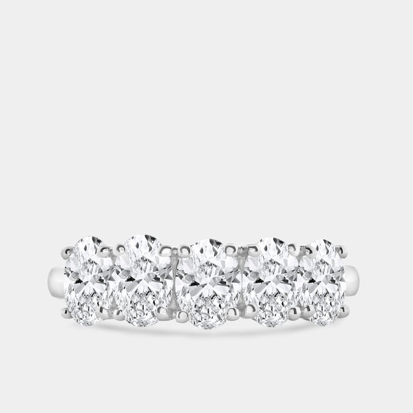 1 and 7/8 Carat Lab-Grown Diamond Oval-Shaped Five-Stone Ring — GILDED New York
