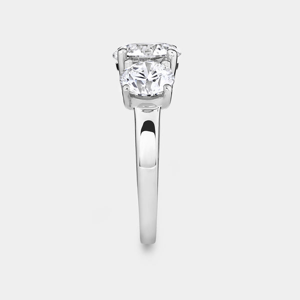 5 Carat Lab-Grown Diamond Round-Shaped Three-Stone Ring — GILDED New York