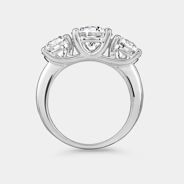 5 Carat Lab-Grown Diamond Round-Shaped Three-Stone Ring — GILDED New York