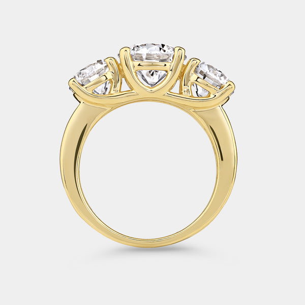5 Carat Lab-Grown Diamond Round-Shaped Three-Stone Ring — GILDED New York