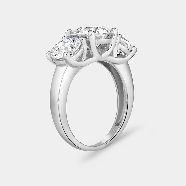 5 Carat Lab-Grown Diamond Round-Shaped Three-Stone Ring — GILDED New York