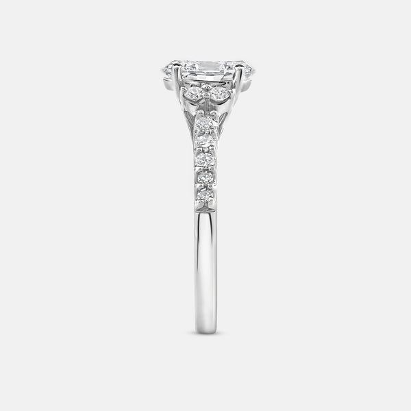 1 and 1/4 Carat Lab-Grown Diamond Solitaire Plus Engagement Ring with Round-Shaped Accents and a Classic Shank — GILDED New York