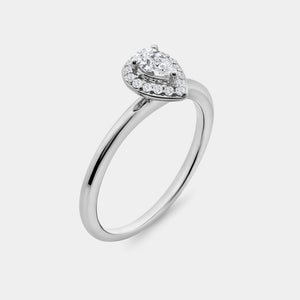 Gilded 3/8 Carat Lab-Grown Diamond Pear-Shaped Halo Bridal Ring Set