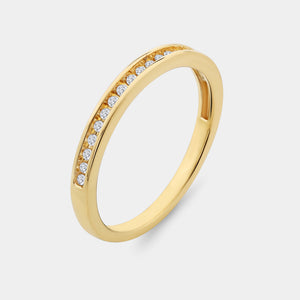Gilded 3/8 Carat Lab-Grown Diamond Pear-Shaped Halo Bridal Ring Set
