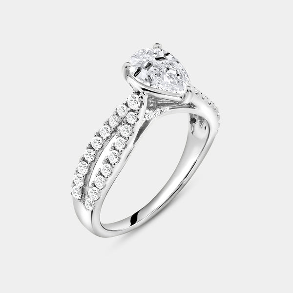 1 and 3/4 Carat Lab-Grown Diamond Pear-Shaped Bridal Set — GILDED New York