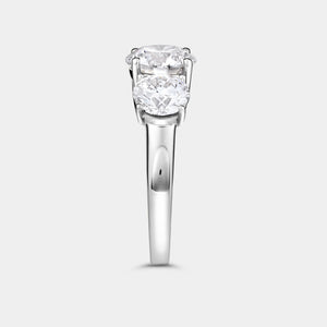 Gilded 4 Carat Lab-Grown Diamond Round-Shaped Three-Stone Ring