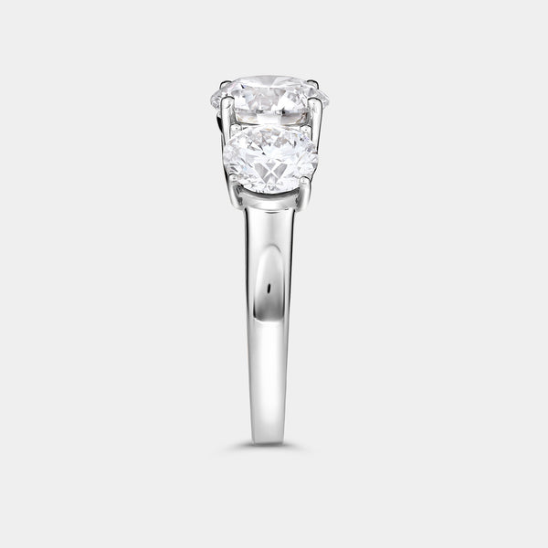 4 Carat Lab-Grown Diamond Round-Shaped Three-Stone Ring — GILDED New York