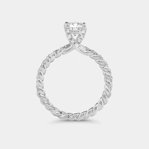 Gilded 1 and 1/4 Carat Lab-Grown Diamond Round-Shaped Solitaire Plus Engagement Ring with a Twisted Shank