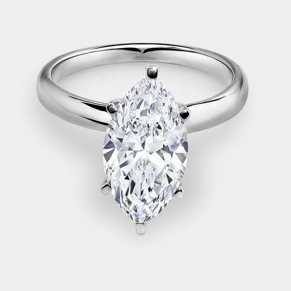 3 Carat Lab-Grown Diamond Marquise-Shaped Classic Solitaire Ring — GILDED New York