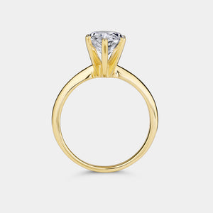 Gilded 3 Carat Lab-Grown Diamond Marquise-Shaped Classic Solitaire Ring