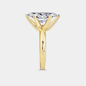 Gilded 3 Carat Lab-Grown Diamond Marquise-Shaped Classic Solitaire Ring